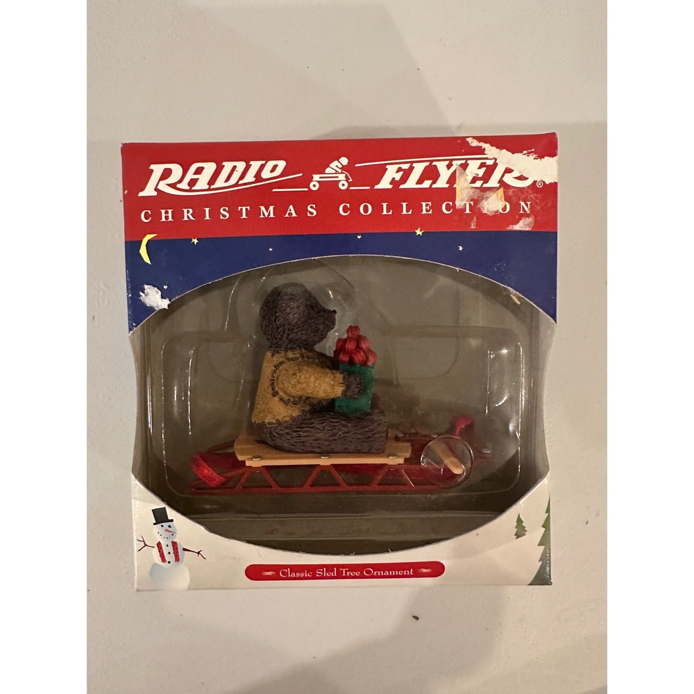 Radio Flyer Christmas Collection Model 110 Classic Sled Bear Tree Ornament 1998